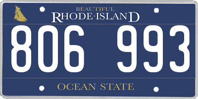 RI license plate 806993