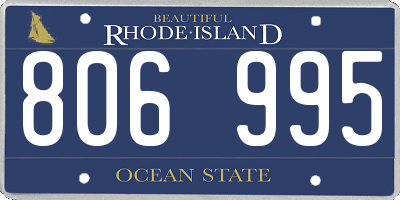 RI license plate 806995