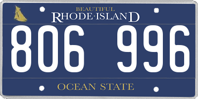 RI license plate 806996