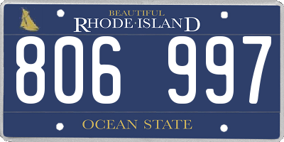 RI license plate 806997