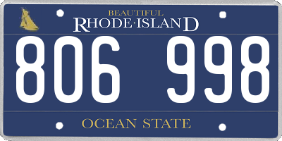 RI license plate 806998