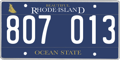 RI license plate 807013