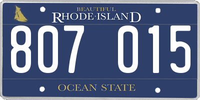 RI license plate 807015