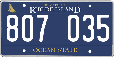 RI license plate 807035