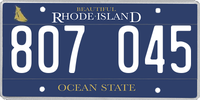 RI license plate 807045
