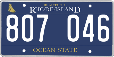 RI license plate 807046