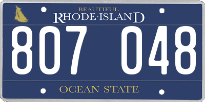 RI license plate 807048