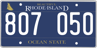 RI license plate 807050