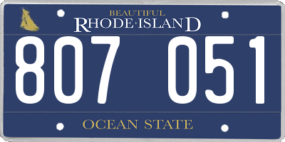 RI license plate 807051