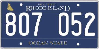 RI license plate 807052