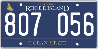 RI license plate 807056