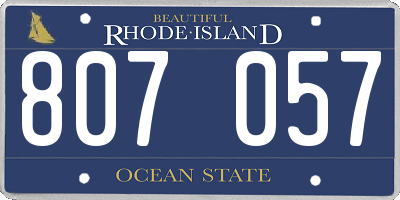 RI license plate 807057