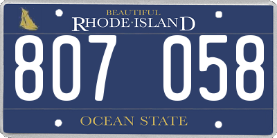 RI license plate 807058