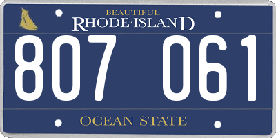 RI license plate 807061