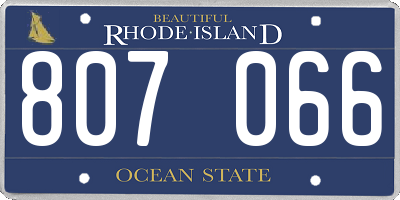 RI license plate 807066