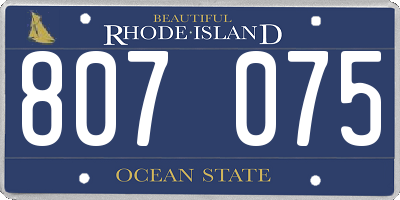 RI license plate 807075