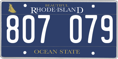 RI license plate 807079