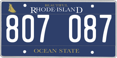 RI license plate 807087