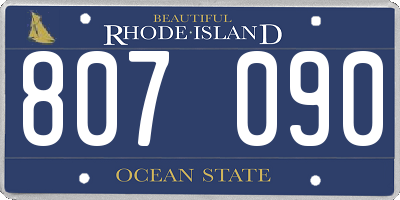 RI license plate 807090