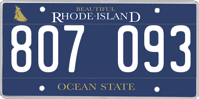 RI license plate 807093