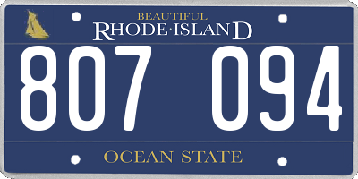 RI license plate 807094