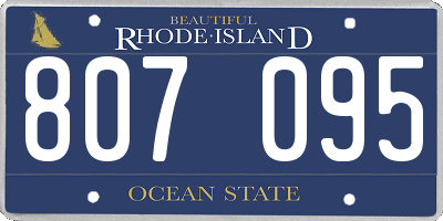 RI license plate 807095