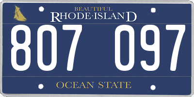 RI license plate 807097