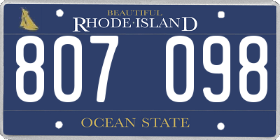RI license plate 807098