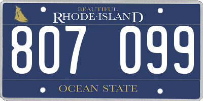 RI license plate 807099
