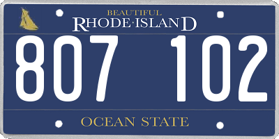 RI license plate 807102