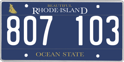RI license plate 807103