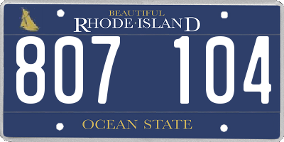 RI license plate 807104