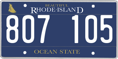 RI license plate 807105