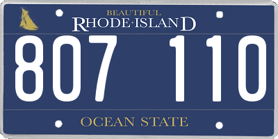 RI license plate 807110