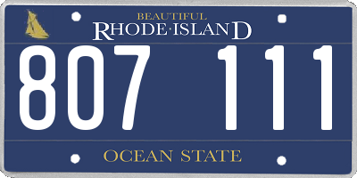 RI license plate 807111