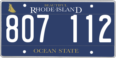 RI license plate 807112