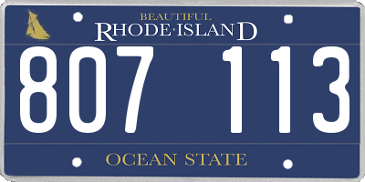 RI license plate 807113