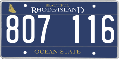 RI license plate 807116