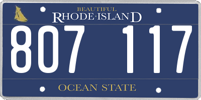 RI license plate 807117