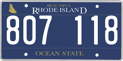 RI license plate 807118