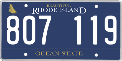 RI license plate 807119