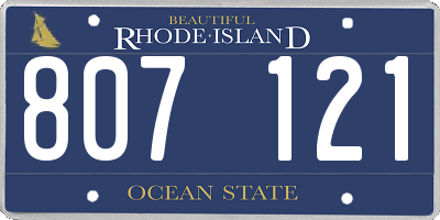 RI license plate 807121