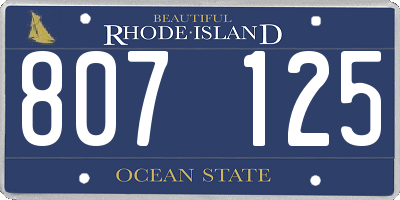 RI license plate 807125