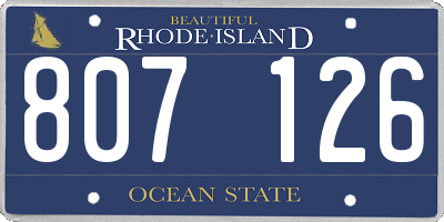 RI license plate 807126