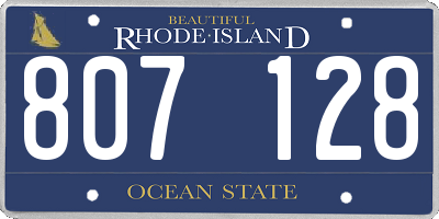 RI license plate 807128