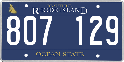 RI license plate 807129