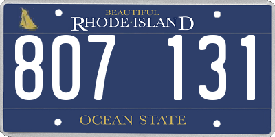 RI license plate 807131