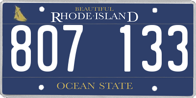 RI license plate 807133