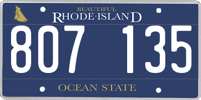 RI license plate 807135