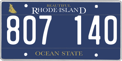 RI license plate 807140